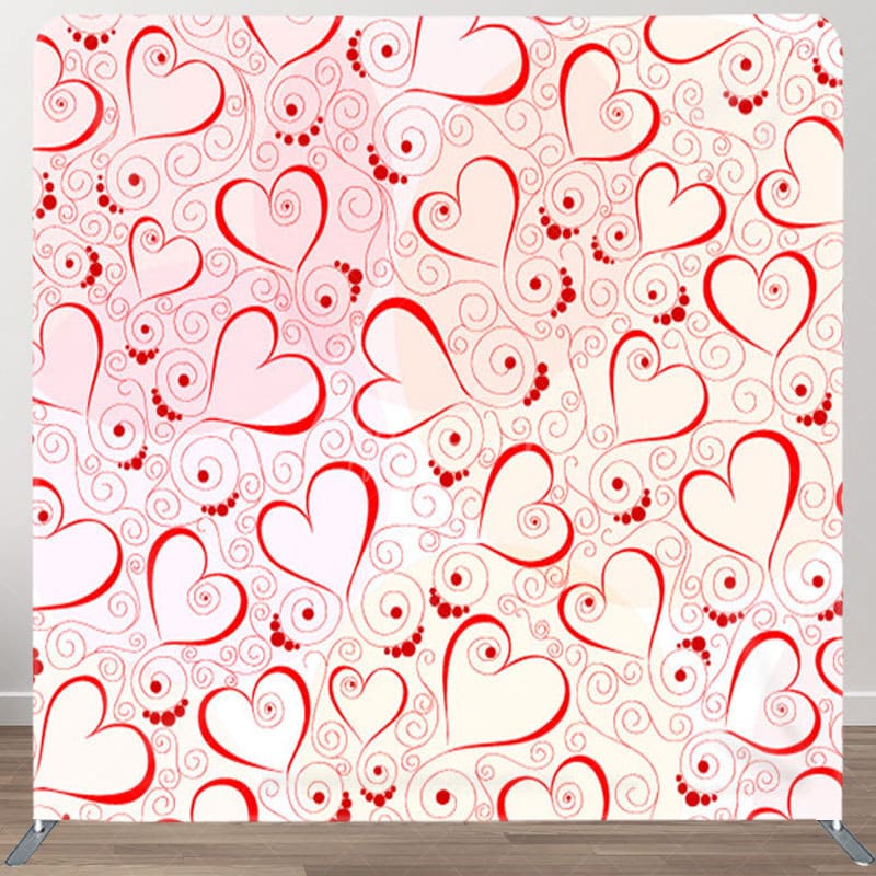 Aperturee Lovely Hearts Pattern Pink Valentines Day Backdrop - Aperturee