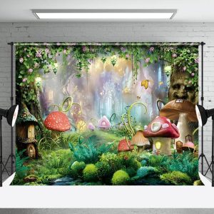 Aperturee Magical Forest Fairyland Green Spring Scenery Backdrop