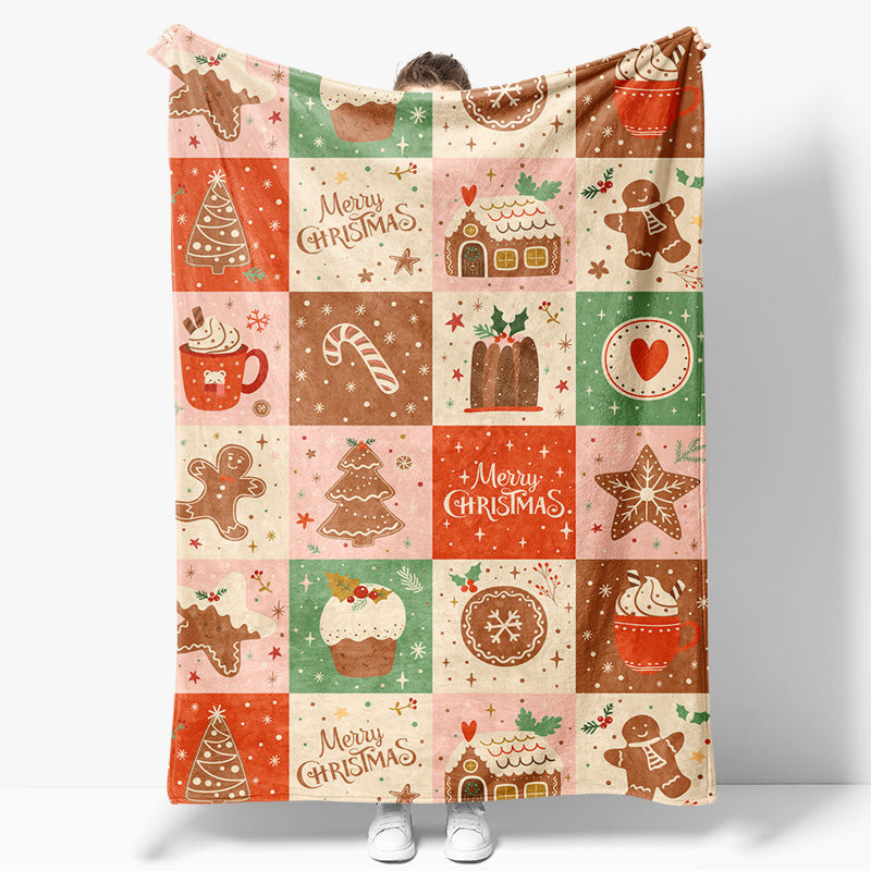 Aperturee Merry Christmas Star Tree Cute Pattern Print Blanket - Aperturee