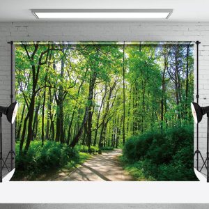 Aperturee Mystical Forest Path Vibrant Green Foliage Backdrop | Photo Studio Backdrop | Photography Backdrops | Photography Photo Background