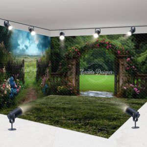 Aperturee Natural Greenery Arch Gate Wedding Room Set Backdrop | Wedding Stage Backdrop | Stage Rustic Wedding Backdrop | Happy Marriage Banner Photo