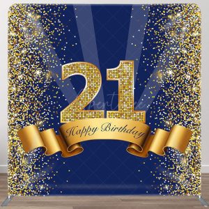 Aperturee Navy Blue Glitter Fabric Backdrop Cover for Birthday - Aperturee