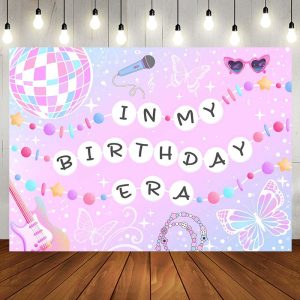 Aperturee Pink Disco Ball Musical In My Birthday Era Backdrop - Aperturee