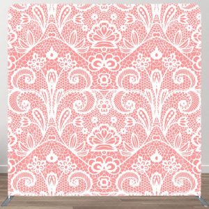 Aperturee Pink Lace Parttern Fabric Backdrop Cover For Party - Aperturee