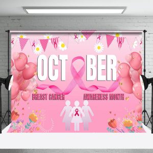 Aperturee Pink October Breast Cancer Awareness Month Backdrop - Aperturee