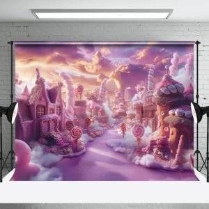 Aperturee Pink Sunset Sky Candyland Cake Smash Photo Backdrop - Aperturee