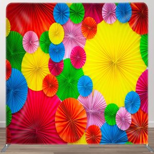 Aperturee Rainbow Color Umbrellas Fabric Birthday Backdrop Cover - Aperturee