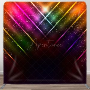 Aperturee Rainbow Spotlight Glitter Black Party Backdrop Cover - Aperturee