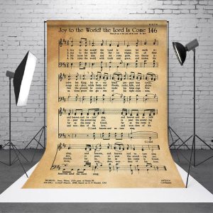 Aperturee Retro Yellow Staff Note Holy Bible Text Backdrop | Wall Backdrop For Party | Party Backdrop Decorations | Custom Backdrop For Party