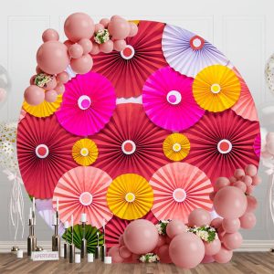 Aperturee Round Dense Colorful Paper Fan Backdrop For Birthday - Aperturee