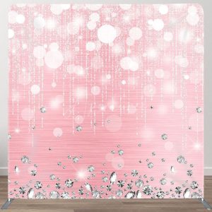 Aperturee Silver Diamonds Bokeh Fabric Backdrop Cover for Birthday - Aperturee
