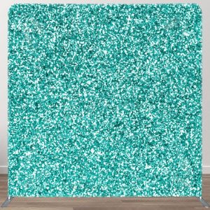 Aperturee Simple Blue Sparkling Fabric Backdrop Cover For Party - Aperturee