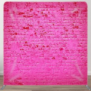 Aperturee Simple Hot Pink Brick Fabric Backdrop Cover for Birthday - Aperturee
