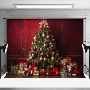 Aperturee Simple Huge Christmas Tree Cozy Holiday Backdrop