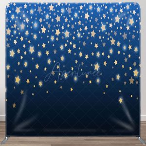 Aperturee Simple Sparkling Stars Blue Party Backdrop Cover - Aperturee