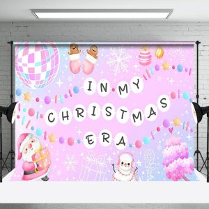 Aperturee Snowflake Disco Ball In My Christmas Era Backdrop - Aperturee