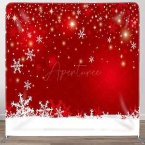 Aperturee Snowflake Red Theme Fabric Backdrop Cover for Birthday - Aperturee