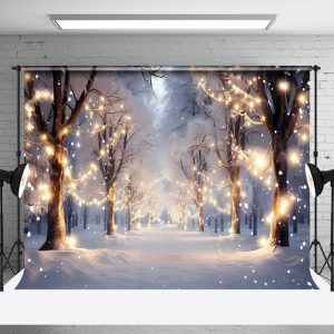 Aperturee Snowy Forest Field Light Strip Christmas Backdrop - Aperturee