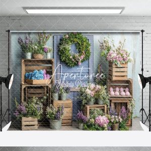 Aperturee Spring Floral Display Multi Tiered Planters Backdrop, 3X2FT(1MX0.6M), 14 USD, easter backdrops, ENHD7J34-M