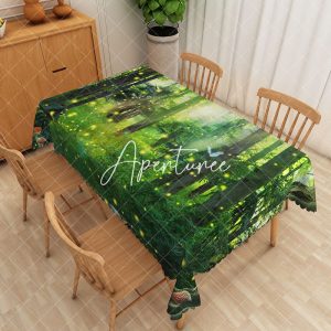 Aperturee Spring Green Magic Forest Rectangular Tablecloth, 52 x 70 inch, 30.82 USD, rectangle tablecloths, ZWH01904-A