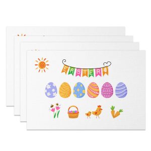 Aperturee Sun Colorful Eggs Happy Easter Set Of 4 Placemats, 14x12 Inch, 15.8 USD, NYJY00407-S, placemats