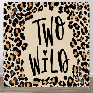 Aperturee Two Wild Leopard Grain Fabric Backdrop Cover for Birthday - Aperturee