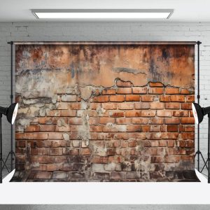 Aperturee Vintage Brick Wall Eroded Texture Patches Backdrop