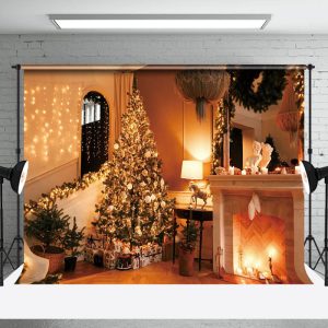 Aperturee Warm Night Light Sparkle Christmas Vibe Backdrop