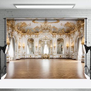 Aperturee White Gold Luxury Medieval Architecture Backdrop