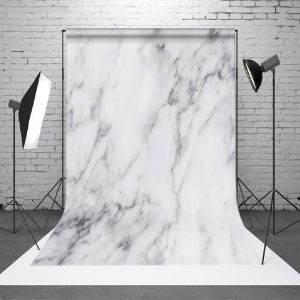Aperturee White Grey Marbled Patterns Photo Booth Backdrop - Aperturee