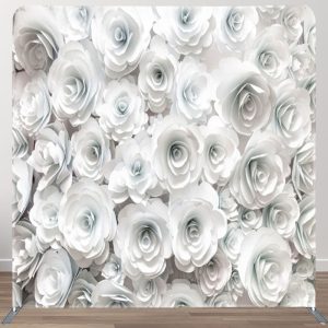 Aperturee White Paper Floral Backdrop Cover For Party Decor - Aperturee