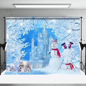 Aperturee Winter Frozen World Snowman Merry Christmas Backdrop - Aperturee