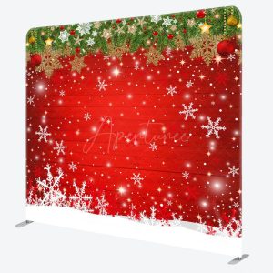 Aperturee Winter Snowflake Red Wooden Backdrop For Christmas - Aperturee