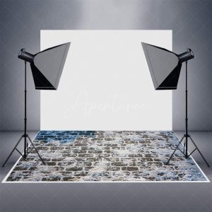 Aperturee Winter Snowy Brick Pavement Rubber Floor Backdrop - Aperturee