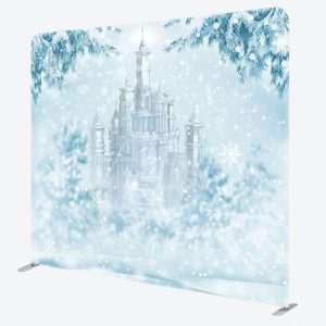 Aperturee Winter Wonderland Castle Tension Fabric Backdrop - Aperturee