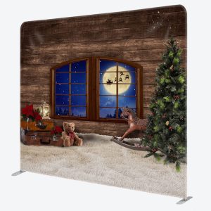 Aperturee Wood Window Moon Night Christmas Pillow Case Backdrop - Aperturee
