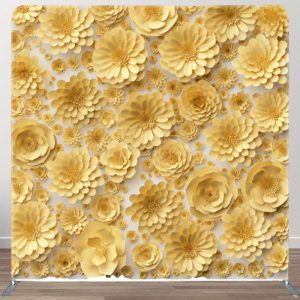 Aperturee Yellow Paper Flower Backdrop Cover For Party Decor - Aperturee