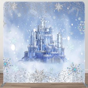 Bokeh Winter Snow Castle Kids Pillow Case Backdrop - Aperturee