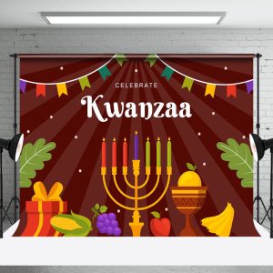 Brown Tribal Candlestick Celebrate Kwanzaa Backdrop - Aperturee