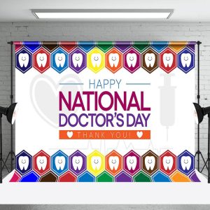 Colorful Honeycomb National Doctors Day Backdrop - Aperturee