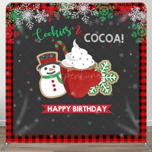 Cookies Cocoa Xmas Brithday Tension Fabric Backdrop - Aperturee