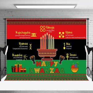 Cultural Stripe Traditinal Heritage Kwanzaa Backdrop - Aperturee
