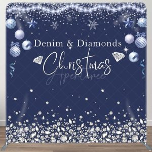 Denim Diamonds Glitter Square Arch Fabric Backdrop - Aperturee