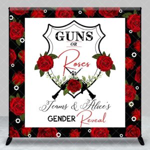 Dense Red Rose Custom Name Gender Reveal Backdrop - Aperturee
