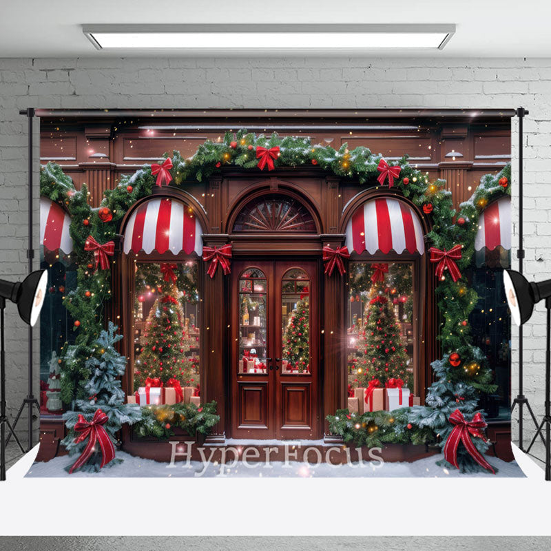 Festive Lit Store Light Glitter Christmas Backdrop - Aperturee