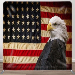 Flag And Eagle Fabric Backdrop Cover for Independence Day - Aperturee