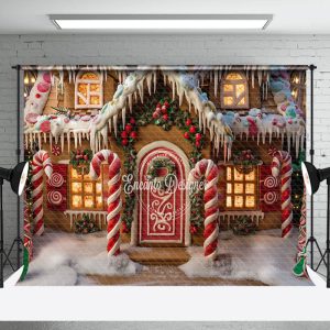 Gingerbread House Christmas Photography Backdrop - Aperturee