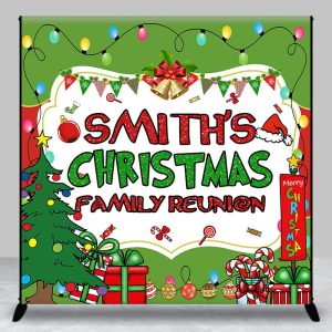 Green Christmas Vibe Custom Family Reunion Backdrop - Aperturee