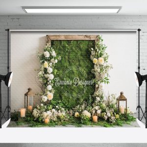 Greenery Floral Wall Candlelight Wedding Backdrop - Aperturee