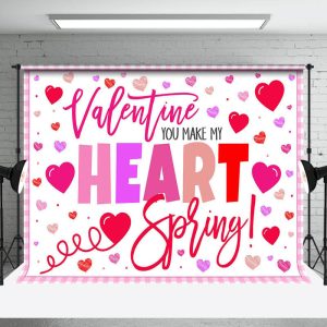 Hearts Valentine You Make My Heart Spring Backdrop - Aperturee